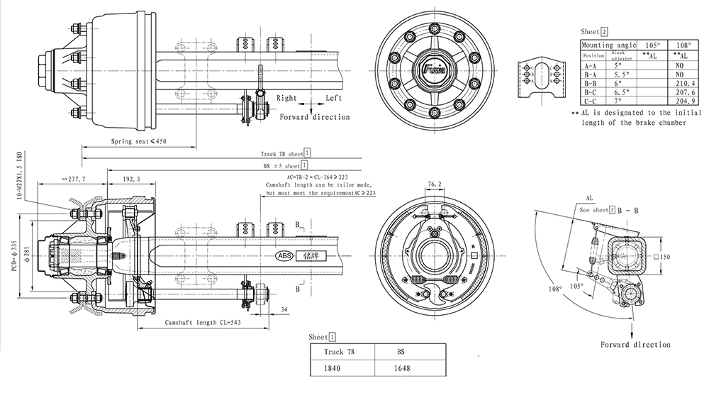 China Mechanical Suspension Truck Semi Trailer Axle and Agricultural Axle for Choice